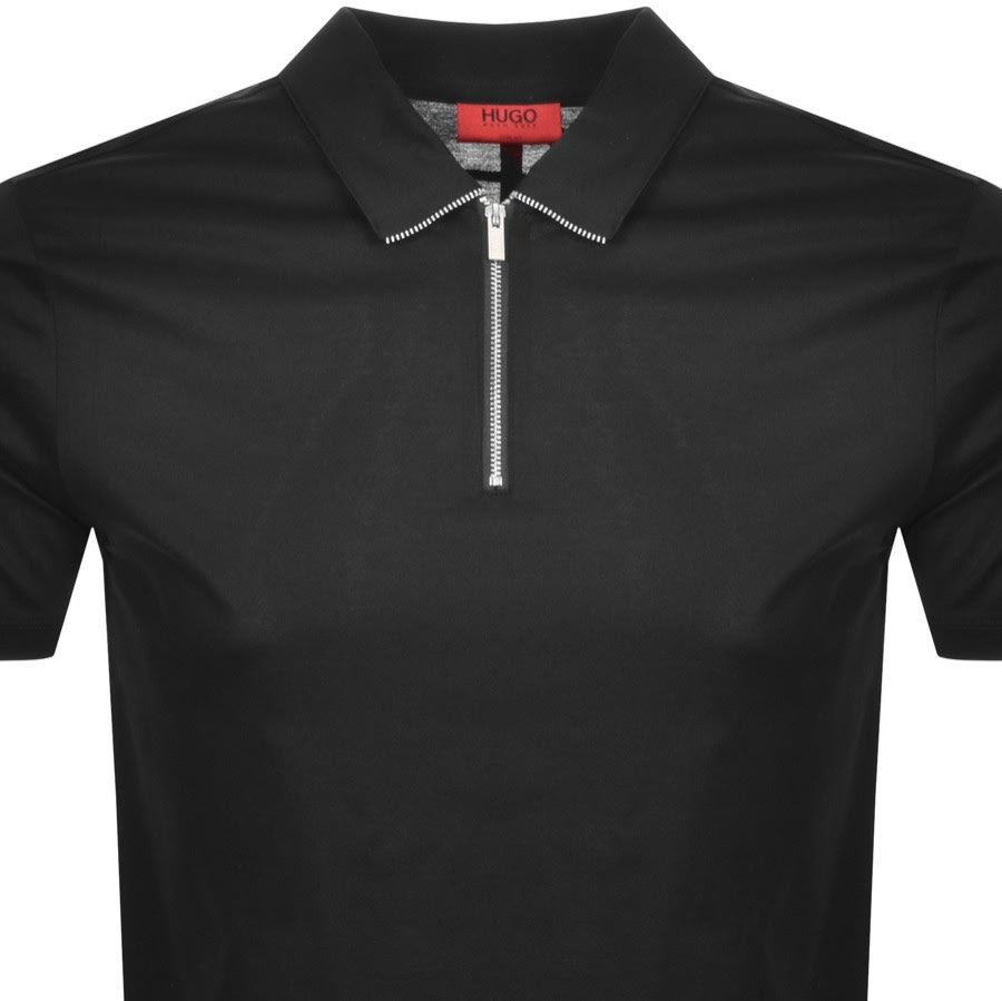 Alternative Image for ProductHUGO Dasili Half Zip Polo T Shirt Black2